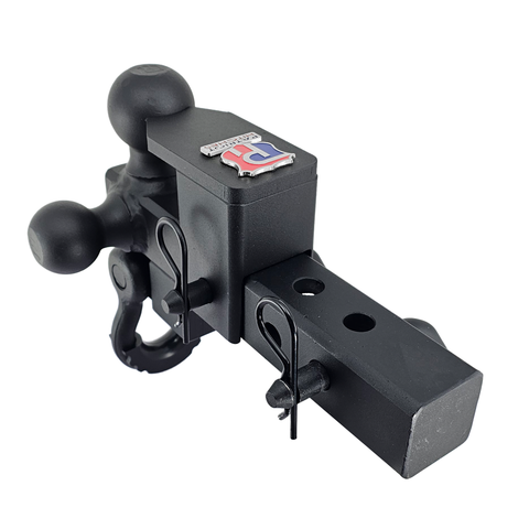 The Captain 5 in 1 - Patriot Hitches 5-Way 3-Ball Mount for 2" Hitches - The Captain - 30K – Black Texture Accent