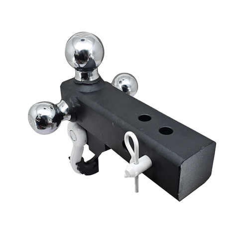The Captain 4 in 1 - Patriot Hitches 4-Way 3-Ball Mount for 2-1/2" Hitches - The Captain - 30K - White Accent (Texture Chrome)