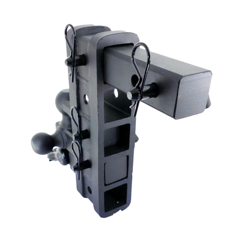 The Patriot - Patriot Hitches 8-Way 3-Ball Mount w/ Adjustable Stacked Receivers - 2" Hitch – 25K – Black Gloss Accent