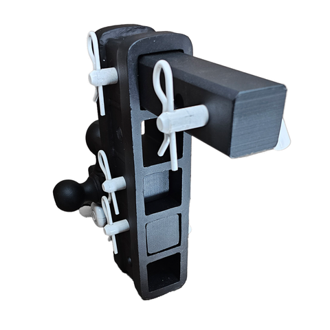 The Patriot - Patriot Hitches 8-Way 3-Ball Mount w/ Adjustable Stacked Receivers - 2" Hitch – 25K – White Accent