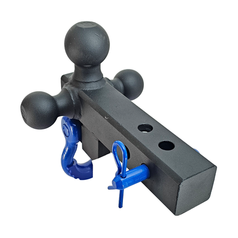 The Captain 4 in 1 - Patriot Hitches 4-Way 3-Ball Mount for 2" Hitches - The Captain - 30K - Blue Accent