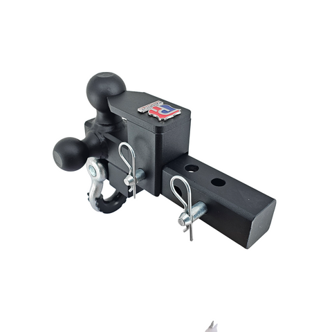 The Captain 5 in 1 - Patriot Hitches 5-Way 3-Ball Mount for 2" Hitches - The Captain - 30K – Silver Accent