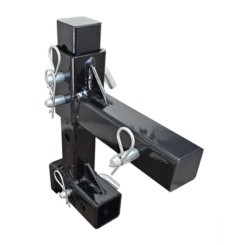 The General Heavy Duty - Patriot Hitches 2" Adjustable Drop Hitch Adapter - 11" Rise/Drop - 10K - Silver Accent (Black Gloss)