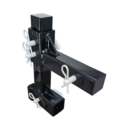 The General Heavy Duty - Patriot Hitches 2" Adjustable Drop Hitch Adapter - 11" Rise/Drop - 10K - White Accent (Black Gloss)