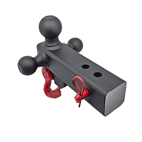 The Captain 4 in 1 - Patriot Hitches 4-Way 3-Ball Mount for 2-1/2" Hitches - The Captain - 30K - Red Accent
