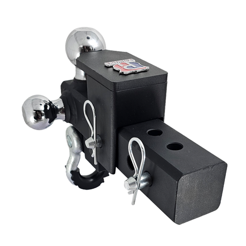 The Captain 5 in 1 - Patriot Hitches 5-Way 3-Ball Mount for 2-1/2" Hitches - The Captain - 30K – Silver Accent (Texture Chrome)