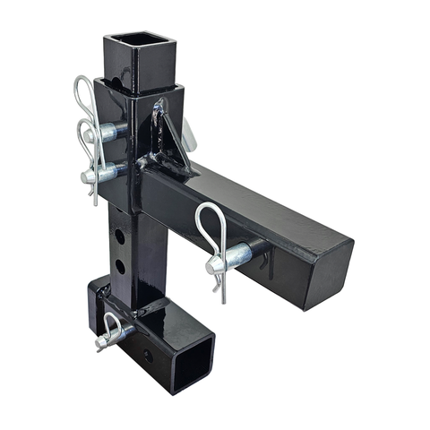 The General Normal Duty - Patriot Hitches 2" Adjustable Drop Hitch Adapter - 11" Rise/Drop - 7K - Silver Accent (Black Gloss)