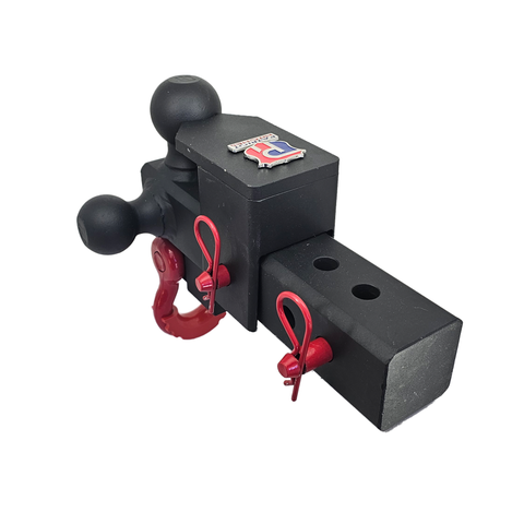 The Captain 5 in 1 - Patriot Hitches 5-Way 3-Ball Mount for 2-1/2" Hitches - The Captain - 30K – Red Accent