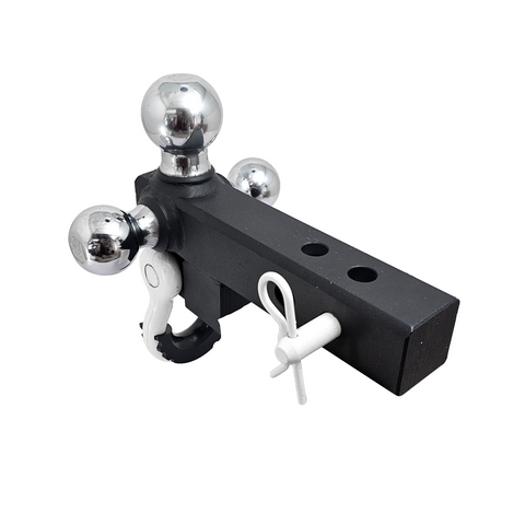 The Captain 4 in 1 - Patriot Hitches 4-Way 3-Ball Mount for 2" Hitches - The Captain - 30K - White Accent (Texture Chrome)