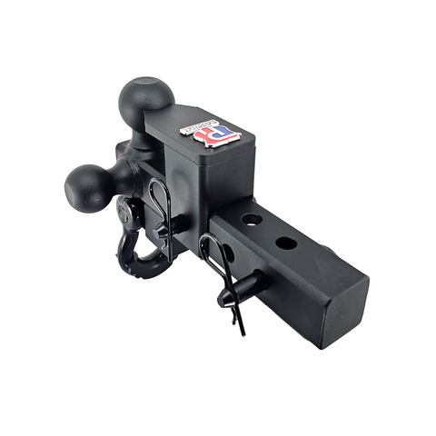 The Captain 5 in 1 - Patriot Hitches 5-Way 3-Ball Mount for 2" Hitches - The Captain - 30K – Black Gloss Accent