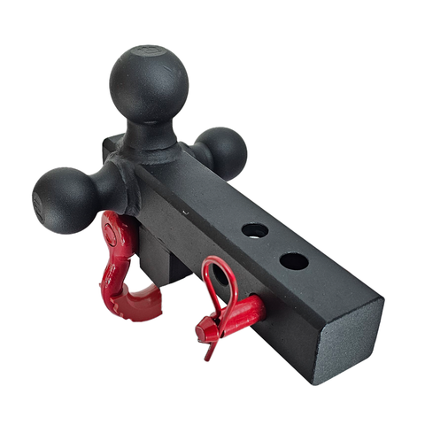 The Captain 4 in 1 - Patriot Hitches 4-Way 3-Ball Mount for 2" Hitches - The Captain - 30K - Red Accent