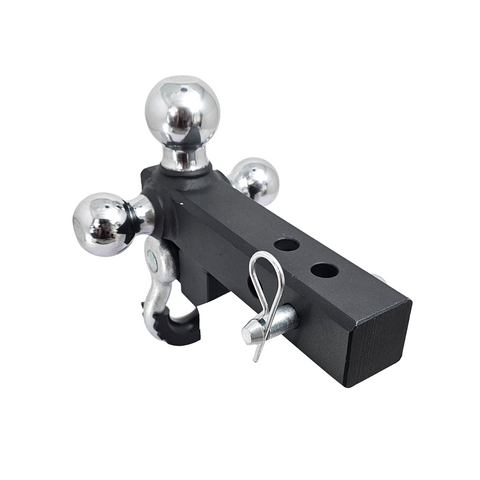 The Captain 4 in 1 - Patriot Hitches 4-Way 3-Ball Mount for 2" Hitches - The Captain - 30K - Silver Accent (Texture Chrome)
