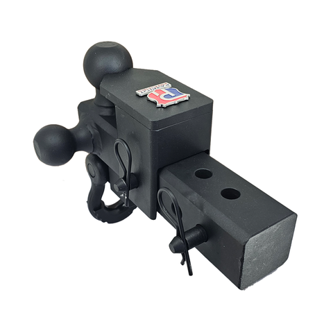The Captain 5 in 1 - Patriot Hitches 5-Way 3-Ball Mount for 2-1/2" Hitches - The Captain - 30K – Black Texture Accent