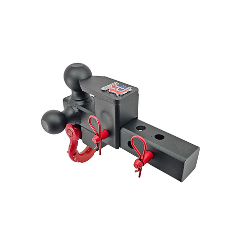 The Captain 5 in 1 - Patriot Hitches 5-Way 3-Ball Mount for 2" Hitches - The Captain - 30K – Red Accent