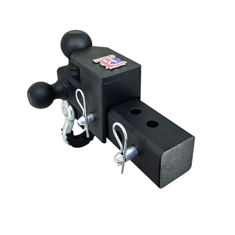 The Captain 5 in 1 - Patriot Hitches 5-Way 3-Ball Mount for 2-1/2" Hitches - The Captain - 30K – Silver Accent