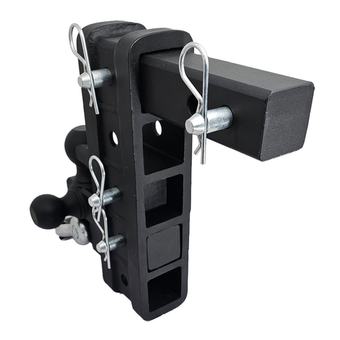 The Patriot - Patriot Hitches 8-Way 3-Ball Mount w/ Adjustable Stacked Receivers - 2" Hitch – 25K – Silver Accent