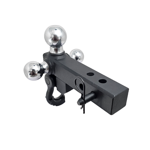 The Captain 4 in 1 - Patriot Hitches 4-Way 3-Ball Mount for 2" Hitches - The Captain - 30K - Black Texture Accent (Texture Chrome)