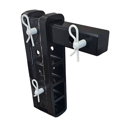 The Major - Patriot Hitches Adjustable Drop/Rise Hitch Stacked Receivers for 2" Hitches - 10" Drop/Rise – 25k - White Accent (Black Gloss)