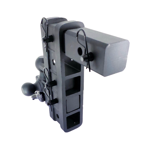 The Patriot - Patriot Hitches 8-Way 3-Ball Mount w/ Adjustable Stacked Receivers – 2-1/2" Hitch – 25K – Black Gloss Accent