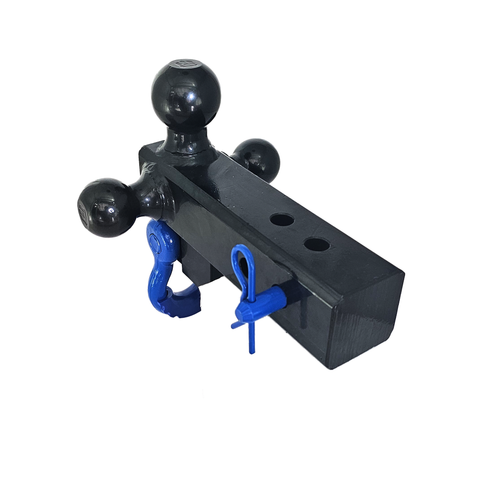 The Captain 4 in 1 - Patriot Hitches 4-Way 3-Ball Mount for 2-1/2" Hitches - The Captain - 30K - Blue Accent (Black Gloss)