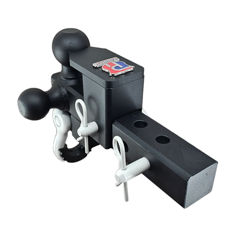 The Captain 5 in 1 - Patriot Hitches 5-Way 3-Ball Mount for 2" Hitches - The Captain - 30K – White Accent