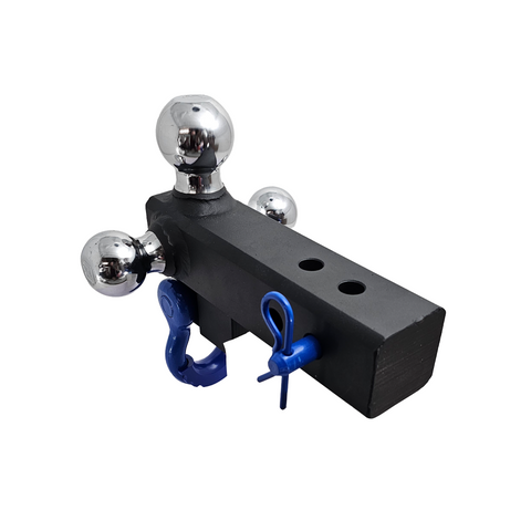 The Captain 4 in 1 - Patriot Hitches 4-Way 3-Ball Mount for 2-1/2" Hitches - The Captain - 30K - Blue Accent (Texture Chrome)