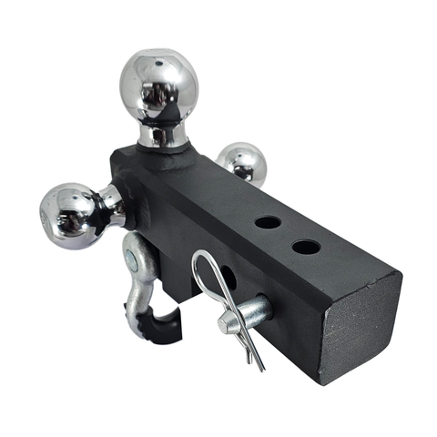 The Captain 4 in 1 - Patriot Hitches 4-Way 3-Ball Mount for 2-1/2" Hitches - The Captain - 30K - Silver Accent (Texture Chrome)