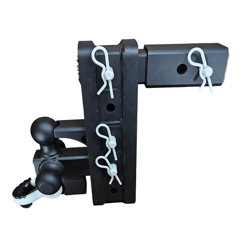 The Patriot - Patriot Hitches 8-Way 3-Ball Mount w/ Adjustable Stacked Receivers – 2-1/2" Hitch – 25K – White Accent