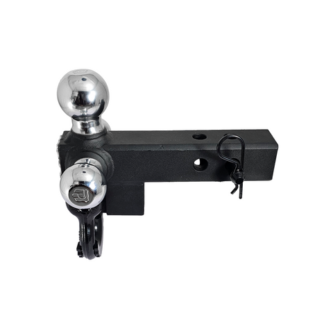The Captain 4 in 1 - Patriot Hitches 4-Way 3-Ball Mount for 2" Hitches - The Captain - 30K - Black Gloss Accent (Texture Chrome)