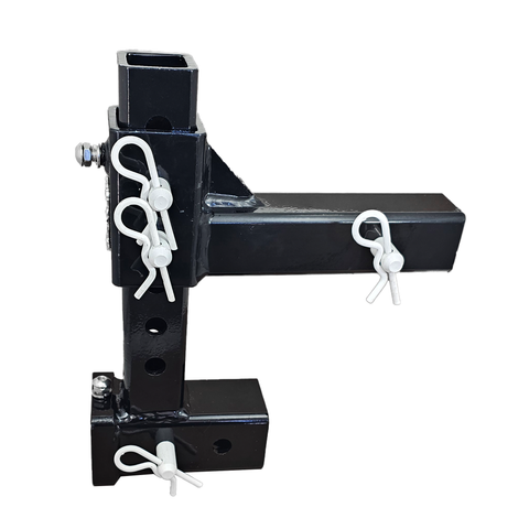 The General Normal Duty - Patriot Hitches 2" Adjustable Drop Hitch Adapter - 11" Rise/Drop - 7K - White Accent (Black Gloss)
