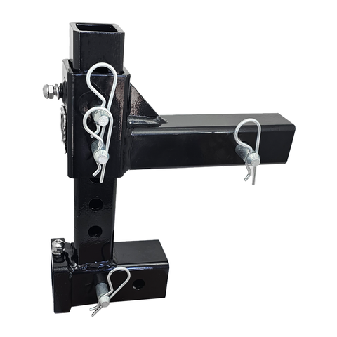 The General Normal Duty - Patriot Hitches 2" Adjustable Drop Hitch Adapter - 11" Rise/Drop - 7K - Silver Accent (Black Gloss)