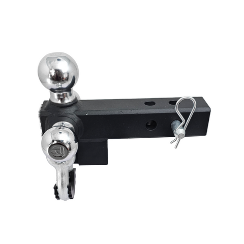 The Captain 4 in 1 - Patriot Hitches 4-Way 3-Ball Mount for 2" Hitches - The Captain - 30K - Silver Accent (Texture Chrome)
