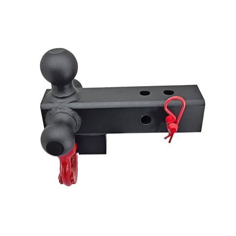 The Captain 4 in 1 - Patriot Hitches 4-Way 3-Ball Mount for 2-1/2" Hitches - The Captain - 30K - Red Accent