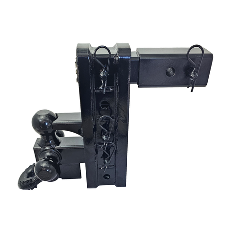 The Patriot - Patriot Hitches 8-Way 3-Ball Mount w/ Adjustable Stacked Receivers – 2-1/2" Hitch – 25K – Black Gloss Accent (Black Gloss)