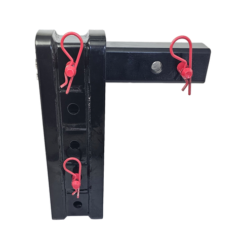 The Major - Patriot Hitches Adjustable Drop/Rise Hitch Stacked Receivers for 2" Hitches - 10" Drop/Rise – 25k - Red Accent (Black Gloss)