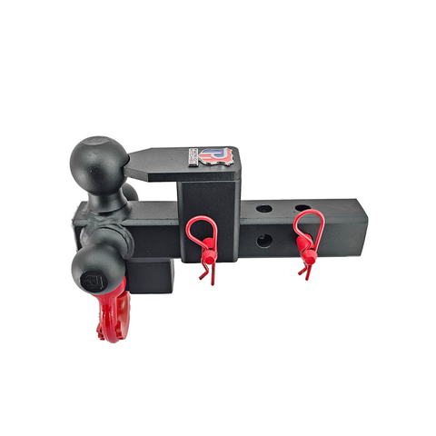 The Captain 5 in 1 - Patriot Hitches 5-Way 3-Ball Mount for 2" Hitches - The Captain - 30K – Red Accent