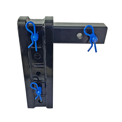 The Major - Patriot Hitches Adjustable Drop/Rise Hitch Stacked Receivers for 2" Hitches - 10" Drop/Rise – 25k - Blue Accent (Black Gloss)