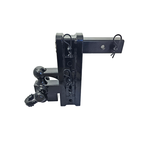 The Patriot - Patriot Hitches 8-Way 3-Ball Mount w/ Adjustable Stacked Receivers - 2" Hitch – 25K – Black Gloss Accent (Black Gloss)