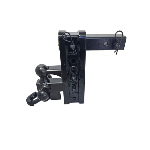 The Patriot - Patriot Hitches 8-Way 3-Ball Mount w/ Adjustable Stacked Receivers - 2" Hitch – 25K – Texture Accent (Black Gloss)