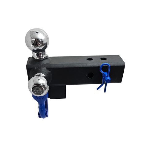 The Captain 4 in 1 - Patriot Hitches 4-Way 3-Ball Mount for 2-1/2" Hitches - The Captain - 30K - Blue Accent (Texture Chrome)