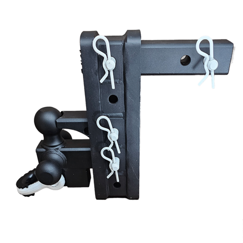 The Patriot - Patriot Hitches 8-Way 3-Ball Mount w/ Adjustable Stacked Receivers - 2" Hitch – 25K – White Accent