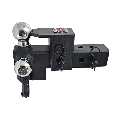 The Captain 5 in 1 - Patriot Hitches 5-Way 3-Ball Mount for 2-1/2" Hitches - The Captain - 30K – Black Texture Accent (Texture Chrome)