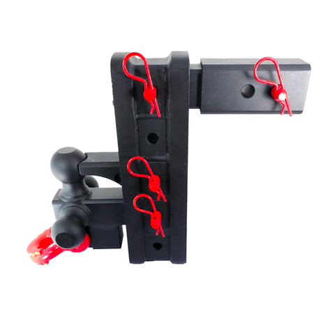 The Patriot - Patriot Hitches 8-Way 3-Ball Mount w/ Adjustable Stacked Receivers – 2-1/2" Hitch – 25K – Red Accent