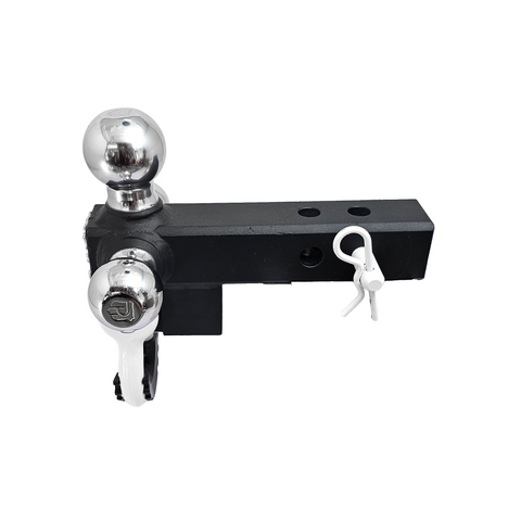 The Captain 4 in 1 - Patriot Hitches 4-Way 3-Ball Mount for 2" Hitches - The Captain - 30K - White Accent (Texture Chrome)
