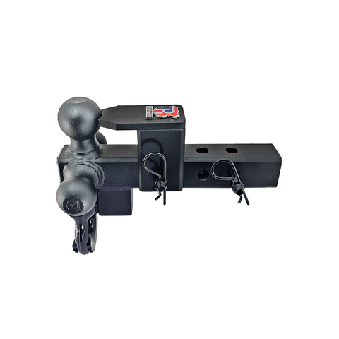 The Captain 5 in 1 - Patriot Hitches 5-Way 3-Ball Mount for 2" Hitches - The Captain - 30K – Black Gloss Accent