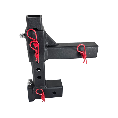 The General Normal Duty - Patriot Hitches 2" Adjustable Drop Hitch Adapter - 11" Rise/Drop - 7K - Red Accent