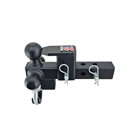 The Captain 5 in 1 - Patriot Hitches 5-Way 3-Ball Mount for 2" Hitches - The Captain - 30K – Silver Accent