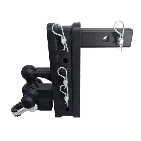The Patriot - Patriot Hitches 8-Way 3-Ball Mount w/ Adjustable Stacked Receivers - 2" Hitch – 25K – Silver Accent
