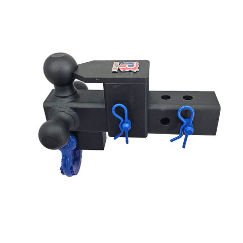 The Captain 5 in 1 - Patriot Hitches 5-Way 3-Ball Mount for 2-1/2" Hitches - The Captain - 30K – Blue Accent