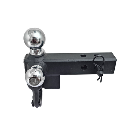 The Captain 4 in 1 - Patriot Hitches 4-Way 3-Ball Mount for 2" Hitches - The Captain - 30K - Black Texture Accent (Texture Chrome)